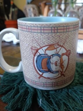 Vintage Russ Berrie Company Fishing Mug